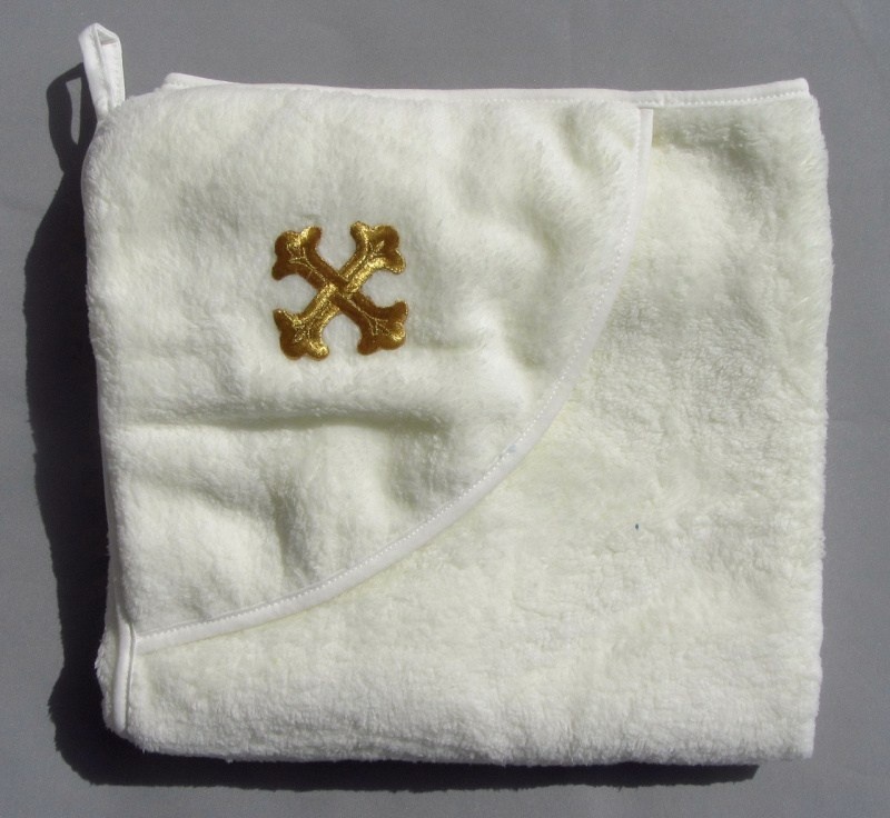 Махровое крестильное полотенце