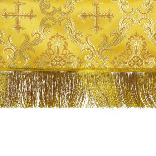 Пелена на престол с вышитыми херувимами желтая, шелк фото 4