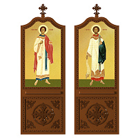 Диаконская дверь для "Благовещенского" иконостаса, цвет "кипарис", 209х70х10 см