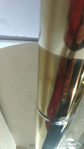 Столбик ограждения солеи металлический с шаром, 32х94 см, цвет "под золото", У-1078 фото 11