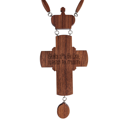 Крест наперсный "Наградной" деревянный резной, с цепью, 7,7х17,9 см фото 10