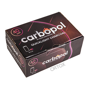Уголь быстроразжигаемый "Carbopol", 100 таблеток, Ø 40 мм (бездымный)