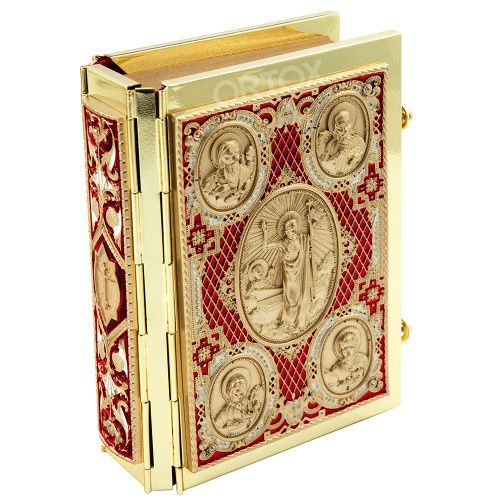 Евангелие требное малое, полный оклад "под золото", эмаль, 12х16 см фото 12