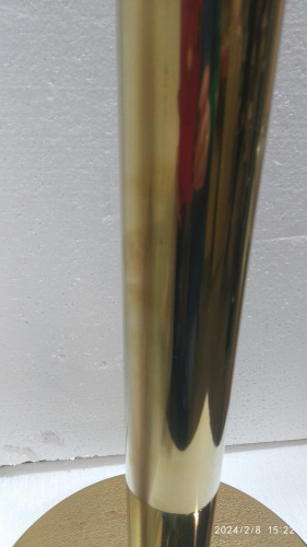 Столбик ограждения солеи металлический, 32х91 см, цвет "под золото", У-1077 фото 5