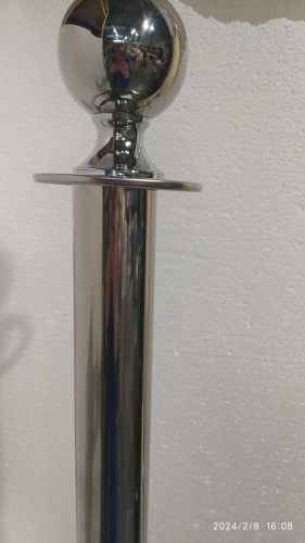 Столбик ограждения солеи металлический с шаром, 32х94 см, цвет "под серебро", У-1074 фото 10