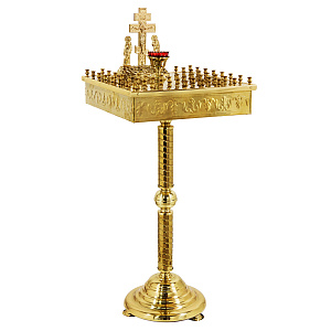 Панихидный стол на 50 свечей, чеканка, 50х50х95 см (нерж. сталь)