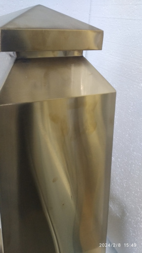 Столбик ограждения металлический, 32х67 см, цвет "под золото", У-1080 фото 11