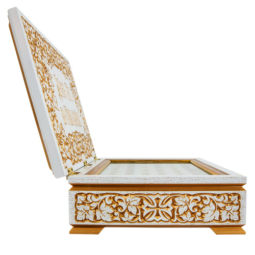 Ковчег для мощей "Суздальский" белый с золотом (патина), 40х30х12 см  фото 5