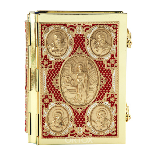 Евангелие требное малое, полный оклад "под золото", эмаль, 12х16 см фото 15