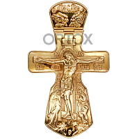 Крест наперсный "Голгофа" латунный в позолоте, 7,5х12,5 см