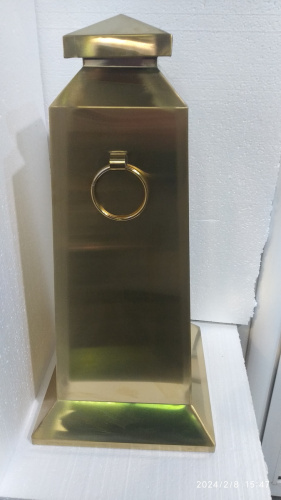 Столбик ограждения металлический, 32х67 см, цвет "под золото", У-1080 фото 4