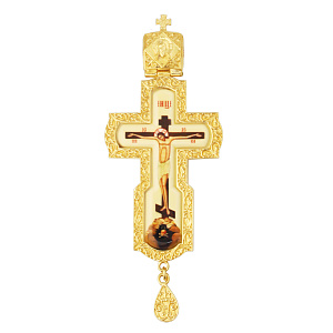 Крест наперсный латунный в позолоте, 5,5х15 см (без цепи)