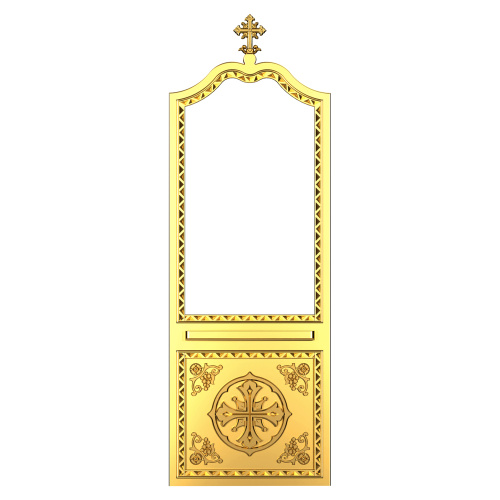 Диаконская дверь для "Благовещенского" иконостаса позолоченная, 209х70х10 см фото 2