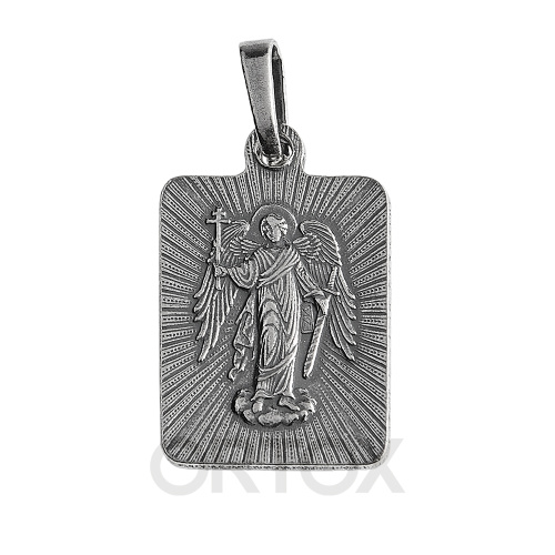 Образок мельхиоровый с ликом Ангела Хранителя, серебрение фото 2