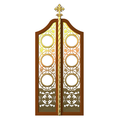 Царские врата для "Благовещенского" иконостаса, цвет "кипарис" с золотом, 100х233х10 см фото 2