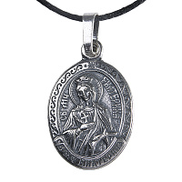 Образок мельхиоровый с ликом великомученицы Екатерины Александрийской, серебрение