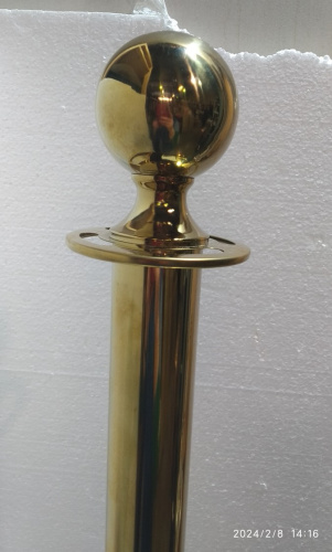 Столбик ограждения солеи металлический с шаром, 32х94 см, цвет "под золото", У-1078 фото 6