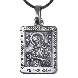 Образок мельхиоровый с ликом пророка Иоанна Предтечи, серебрение (средний вес 5 г)