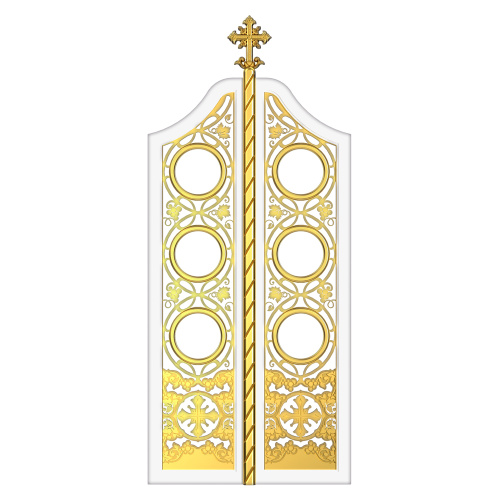 Царские врата для "Благовещенского" иконостаса белые с золотом (поталь), 100х233х10 см фото 2