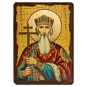 Икона равноапостольного великого князя Владимира, под старину №2 (13х17 см)
