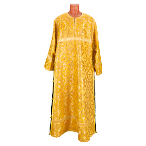 Стихарь алтарника желтый, церковный шелк (размер 52, 180 см, без подклада)