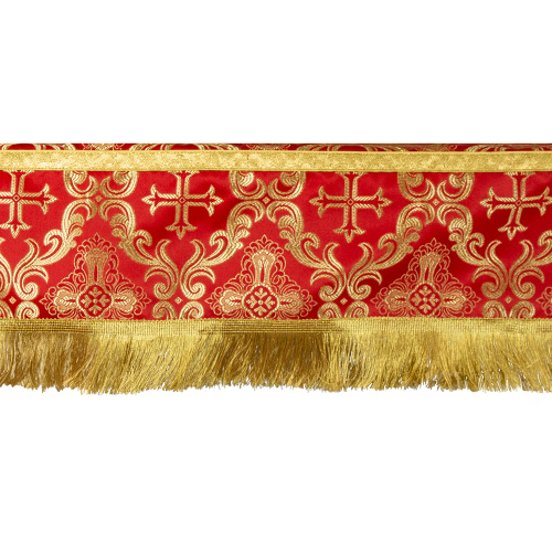 Пелена на престол с вышитыми херувимами красная, шелк фото 3