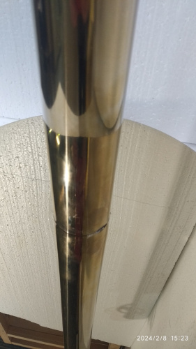 Столбик ограждения солеи металлический, 32х91 см, цвет "под золото", У-1077 фото 10