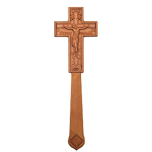 Крест постригальный деревянный резной, 6,4х16 см (защитный лак)