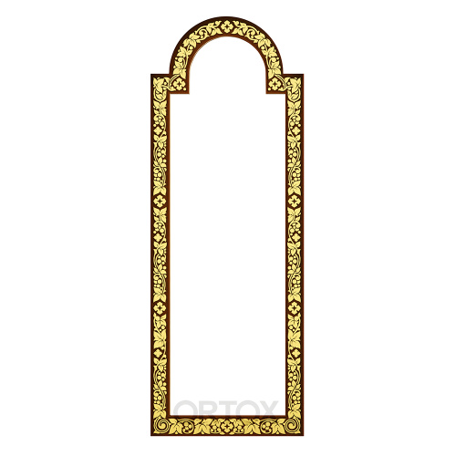 Диаконская дверь для "Суздальского" иконостаса, цвет "кипарис" с золотом (поталь) фото 2