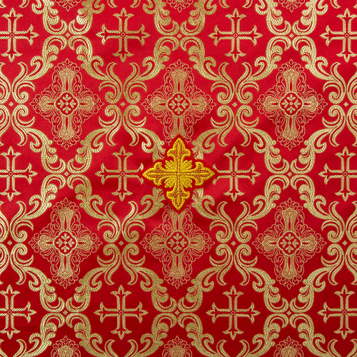 Пелена на престол с вышитыми херувимами красная, шелк фото 4