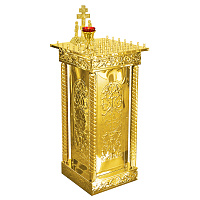 Панихидный стол на 36 свечей "Иерусалимский", колонны, чеканка, 40х40х92 см