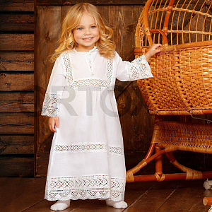 Рубашка для крещения "Дашенька" белая из батиста, размер в ассортименте (размер 98)
