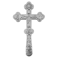 Крест требный, цинковый сплав, цвет "под серебро", 12x21 см