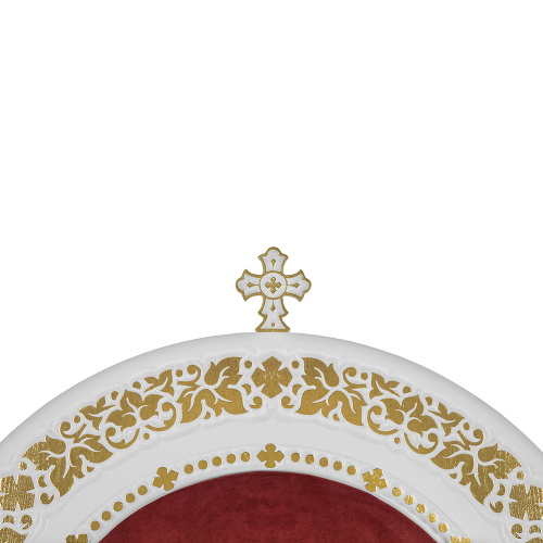 Архиерейский трон "Владимирский" белый с золотом (поталь), 104х70х149 см фото 6