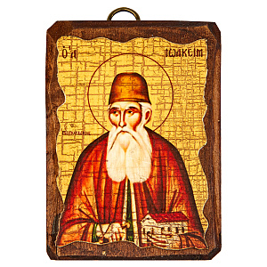 Икона преподобного Иоакима Итакийского, 6,5х9 см, под старину (береза)