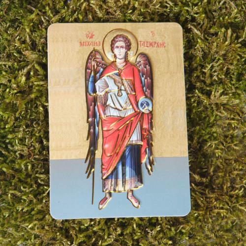 Магнит с иконой Архангела Михаила, 7х10 см фото 3