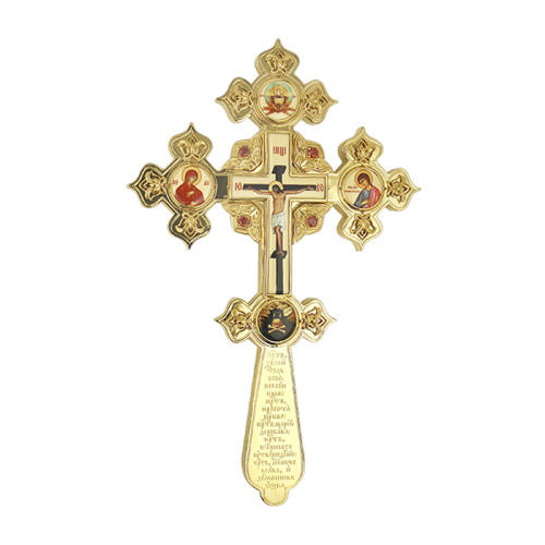 Крест напрестольный латунный в позолоте, 17х26 см