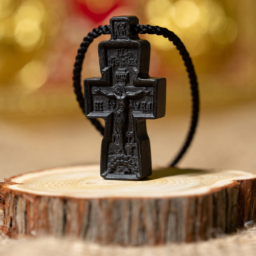 Нательный крест деревянный, 2,4х5 см, с гайтаном фото 8
