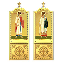 Диаконская дверь для "Благовещенского" иконостаса позолоченная, 209х70х10 см