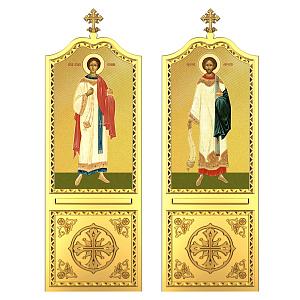 Диаконская дверь для "Благовещенского" иконостаса позолоченная, 209х70х10 см (Южная (правая), ясень, краска)