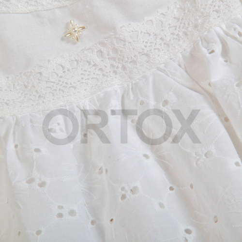 Платье для крещения "Анютины глазки" для девочки белое из муслина, размер в ассортименте фото 10