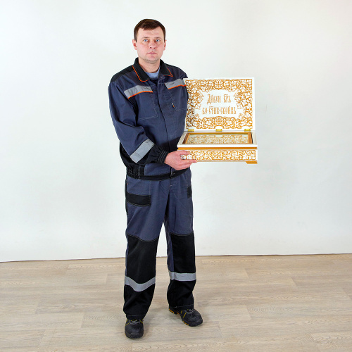 Ковчег для мощей "Суздальский" белый с золотом (патина), 40х30х12 см  фото 8