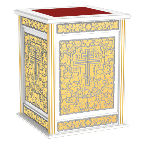 Облачение на престол "Суздальское" белое с золотом (поталь), высота 105 см фото 2