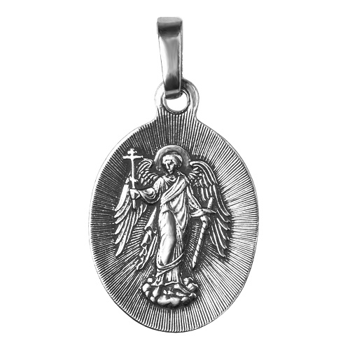 Образок мельхиоровый с ликом Божией Матери "Казанская" овальной формы, серебрение фото 2