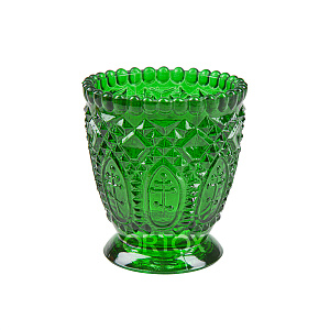 Лампада настольная стеклянная узорная, 7х8 см (зеленая)
