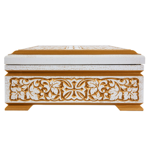 Ковчег для мощей "Суздальский" белый с золотом (патина), 40х30х12 см  фото 6