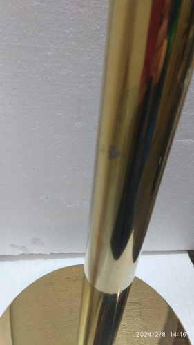 Столбик ограждения солеи металлический с шаром, 32х94 см, цвет "под золото", У-1078 фото 7