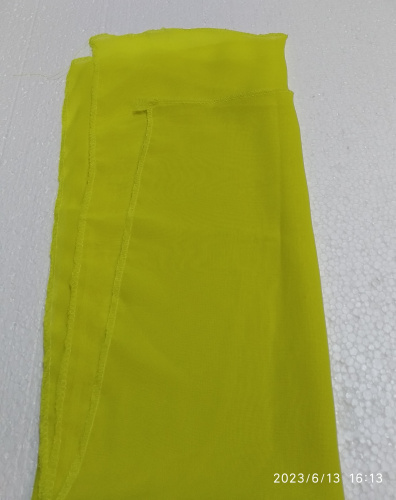 Платок, 75х75 см, желтый шифон, У-0611 фото 3