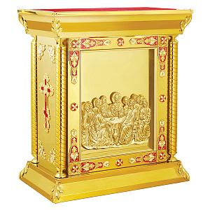 Облачение на престол "Гефсиманское" приставное, эмаль, 90х50х107 см (красная ткань, композит)