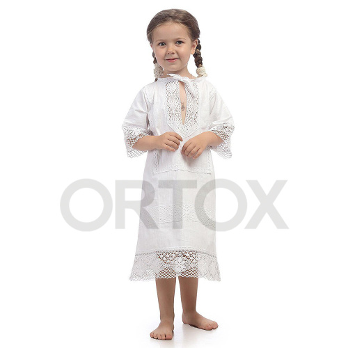 Рубашка для крещения "Лучик" белая из бязи, размер в ассортименте фото 8